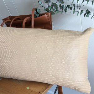 Faux leather tan pillow
